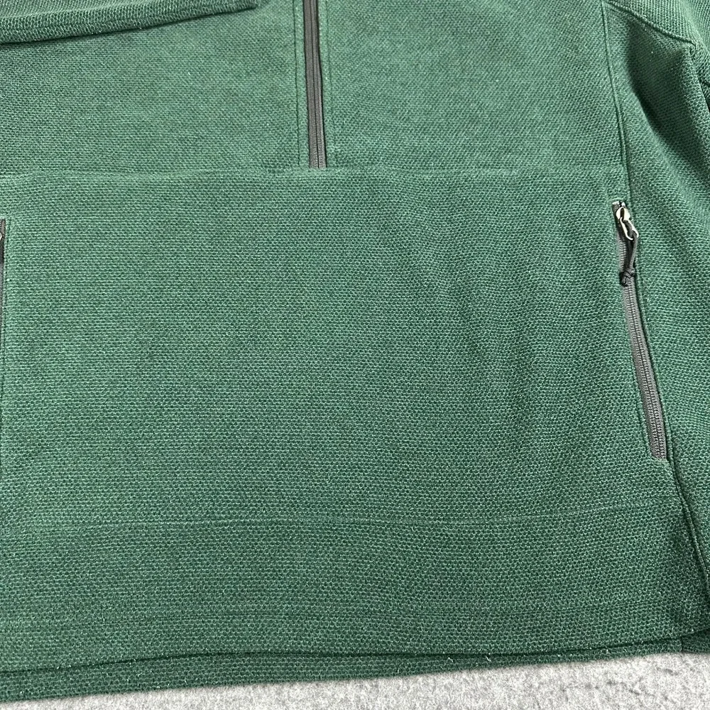 The North Face Green Textured Fleece 1/2 Zip‎ Pullover Men's XL Jacket Polartec